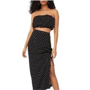 Free People 2 Piece Cutie Crossing Polka Dot Crop Top & Skirt Matching Set 6